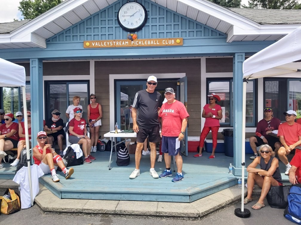 Prize-giving on the clubhouse deck